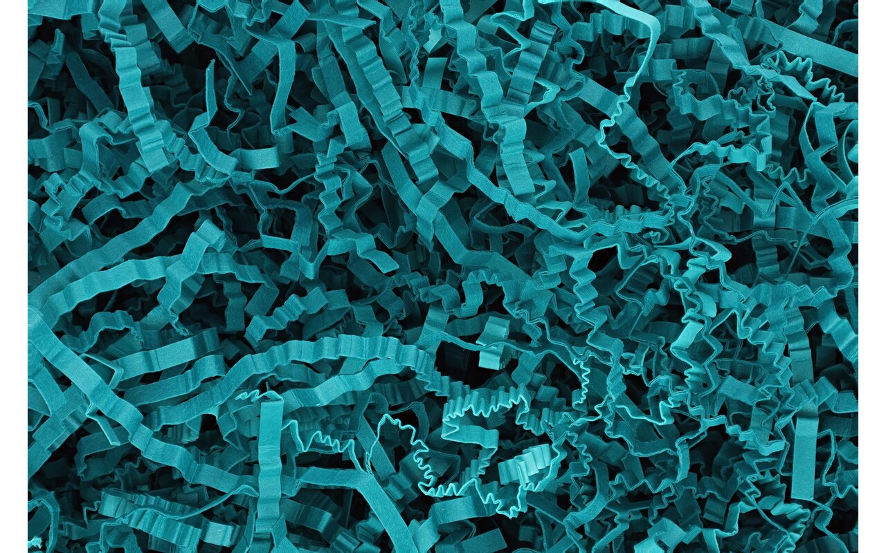 Essentials by Leisure Arts Crinkle Shred Bag, Teal, 2oz Shredded Paper Filler, Crinkle Cut Paper Shred Filler, Box Filler, Shredded Paper for Gift Box, Paper Crinkle Filler, Box Filling